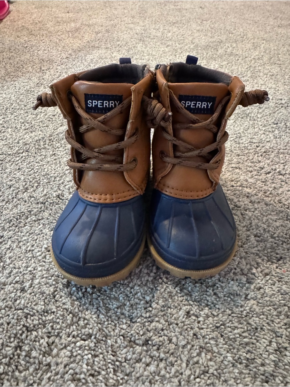 Sperry Kids Navy and Brown Waterproof Duck Boots